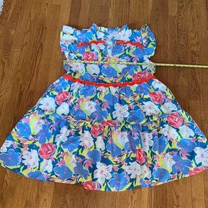 Floral Print Midi Dress with Cap Ruffled Sleeves size Large NWOT🌸